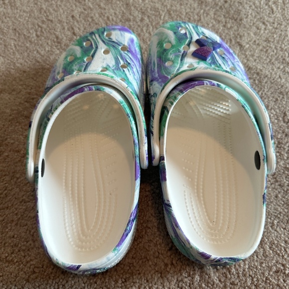 Crocs Classic Clog Out Of This World II Purple Teal Pastel Marbled 6 - Picture 3 of 4
